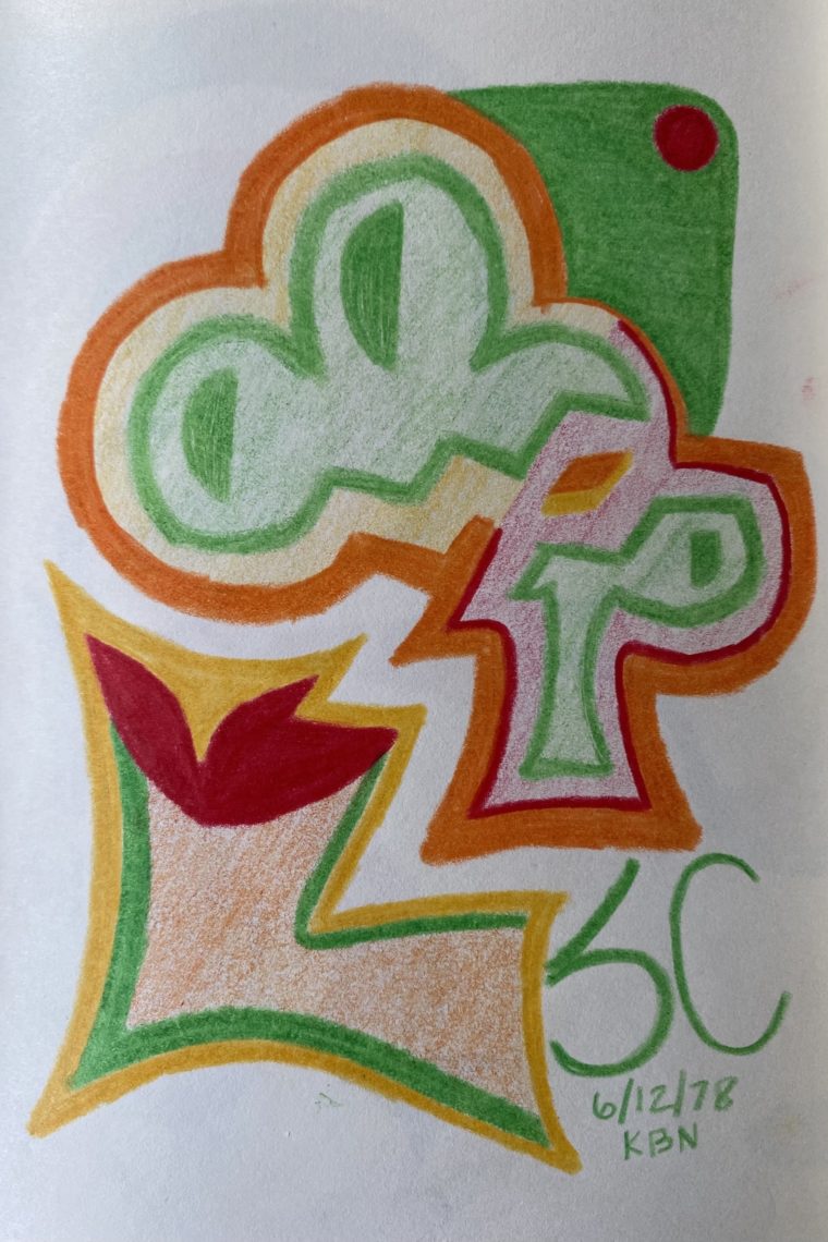 colorful shamrock doodle cracks open to let inmate light